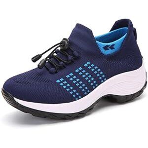 Comfort Wear Women's Ortho Stretch Cushion Black Blue - Size 8.5 (40)- New